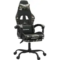 vidaXL Gamingstuhl mit Fußstütze Drehbar Schwarz Tarnfarben Kunstleder