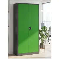 Stier Universalschrank mit 4 Fachböden 1950 x 920 x 420 mm, Anthrazitgrau, Grün