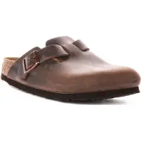 Birkenstock Unisex Boston Weiches Fußbett Geöltes Leder Habana Narrow-Schuhgröße 42