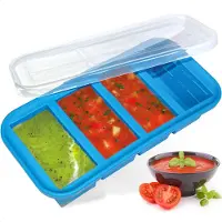 Goliving 4-in-1 Gefrierbehälter - 4 x 250 ml Frischebehälter - Silikonbehälter mit Deckel - Aufbewahrungsbox für Babynahrung - Für Gefrierschrank & Mikrowelle