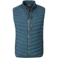 Casamoda Herren Outdoor-Steppweste Stehkragen Zipper Blau XXL