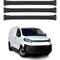 Omtec Dachträger Gepäckträger für Citroen Jumpy 2017-2025 Schwarz Aluminium 3tlg