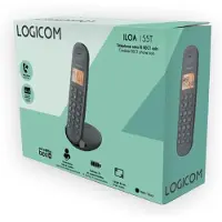 Logicom , DECT Telefon ILOA 155 Freisprechen 300 m Reichweite, Schwarz