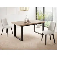WFL GROUP Ausziehbarer Rechteckiger Esstisch im Loft-Stil mit Schwarzen Metallbeinen – Industrieller Tisch für Wohnzimmer – Ausziehbar von 160 cm auf 240 cm – EU – Sonoma Eiche