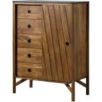 MASSIVMOEBEL24.DE MASSIVMOEBEL24 Kommode Mango 90x45x120 braun geölt / dunkler Granit LOS ANGELES #110