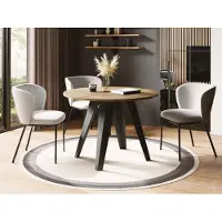 WFL GROUP Esstisch Glory im Industriestil - Modern, Rund - Ausziehbar von 90 cm bis 130 cm, mit Pulverbeschichteten Metallbeinen, Tisch für Kleine Küche - Lancelot Eiche