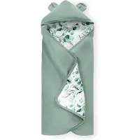 Hauck Babydecke "Baby Einschlagdecke, Snuggle N Dream leaves Mint/grün", Baby Einschlagdecke mit Kapuze