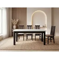 WFL GROUP ESSTISCH Lindberg ausziehbar verlängerbar rechteckig, Weiß 120-160/70/77 cm