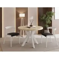 WFL GROUP Runder Esstisch Ausziehbar 100-200 cm XXL Groß – Verlängerbar, für 5-10 Personen mit Weißen Holzbeinen – Tisch für Wohnzimmer & Esszimmer in Eiche Sonoma Hellbraun