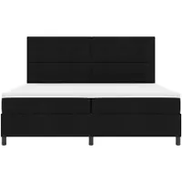vidaXL Boxspringbett mit Matratze mit LED Schwarz 200 x 200 cm Stoff