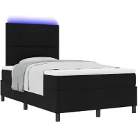 vidaXL Boxspringbett mit Matratze mit LED Schwarz 120 x 200 cm Stoff