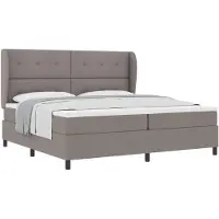 vidaXL Boxspringbett mit Kopfteil Taupe 200 x 200 cm Stoff