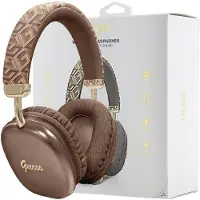 GUESS Bluetooth 5.3 Wireless Headset Kopfhörer On Ear Script Metal Logo Braun