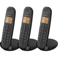 Logicom , DECT Trio Telefon ILOA 350 Freisprechen 300 m Reichweite, Schwarz