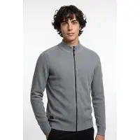 Camel active Strickjacke mit Reißverschluss und Stehkragen