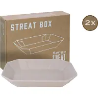 Creatable Servierschale "Box" 2 Stk. aus Steinzeug Snackschale, Topaktueller „Streat Food“ Trend