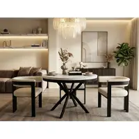 WFL GROUP Runder Ausziehbarer Esstisch - Loft Style Tisch mit Metallbeinen - 90 bis 170 cm - Industrieller Tisch für Wohnzimmer - Kompakt - 90 cm - Weiß