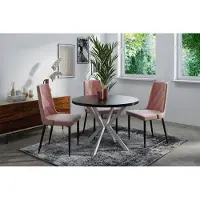 WFL GROUP Runder Ausziehbarer Esstisch für 6-10 Personen - Loft Style Tisch mit Weißen Metallbeinen - 90 bis 120 cm - Industrieller Tisch für Wohnzimmer - Spacesaver - Schwarz - 100 cm