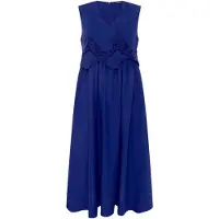 Betty Barclay Midikleid "Midikleid mit V-Ausschnitt", Damen, Gr. 42, EURO, blau (electric blau), Obermaterial: 69% Baumwolle CO. 29% Polyamid PA. 2% Elasthan EL., Kleider Midikleid