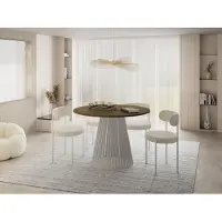 WFL GROUP Esstisch Rund Ausziehbar mit Lamellen im Loft-Stil – 120 bis 200 cm – Industrieller Tisch mit Kaschmir Metallbeinen, Platzsparend für Wohnzimmer oder Esszimmer – Braun