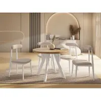 WFL GROUP Runder Ausziehbarer Esstisch im Loft-Stil XXL Groß – Verlängerbarer Tisch mit Weißen Holzbeinen – Platzsparender Esstisch für Wohnzimmer – Eiche Braun – 100 bis 200 cm