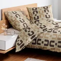 Janine Mako-Satin Bettwäsche J.D. 87119 240x220 cm + 2x 80x80 cm beige-sand