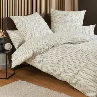 Janine Edelflanell Bettwäsche Chinchilla S 78071 155x200 cm + 80x80 cm naturell