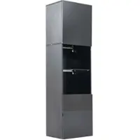 OKWISH Vitrine mit LED Beleuchtung Wohnzimmer 45x35x160cm Schwarz