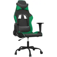 vidaXL Gaming-Stuhl mit Massagefunktion Schwarz und Grün Kunstleder