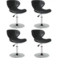 vidaXL Esszimmerstühle 4 Stk. Schwarz Kunstleder