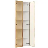 OKWISH Vitrine mit LED Beleuchtung Sammlung Wohnzimmer 62x35x160cm Weiß