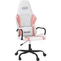 vidaXL Gaming-Stuhl mit Massagefunktion Weiß und Rosa Kunstleder