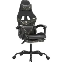 vidaXL Gaming-Stuhl mit Fußstütze Schwarz und Tarnfarben Kunstleder