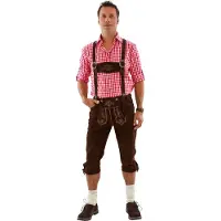 Haus Huberts Kniebundlederhose Herren braun, Größe:48