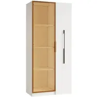 OKWISH Vitrine mit LED Beleuchtung Esszimmer 70x40x160cm Weiß