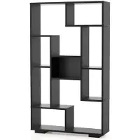 Helloshop26 Moderne geometrische Bibliothek 70 x 20 x 120 cm mit 11 offenen Regalen und Design