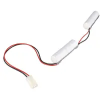AccuCell Notleuchtenakku NiMH 4,8V 1800mAh 2x L1x2 Sub-C mit 200mm Kabel und Stecker