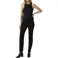 Levi's Damen Jeanshose Classic Mid Rise, Straight Fit, Schwarz (Soft Black), W27