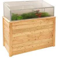 Westmann Klassik Plus 130 Lärchenholz Hochbeet mit Frühbeetaufsatz Lärchenholz 130x65x84