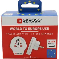 Skross World to Europa USB Reiseadapter 1.500266-E