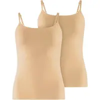 Falke Funktionsunterhemd "Daily Comfort", Damen, Gr. XS, 2 Stk., N-Gr, beige (camel (4220)), Obermaterial: 96% Baumwolle CO. 4% Elasthan EL., Unterhemden Funktionsunterhemd