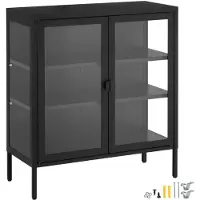 TecTake Metallvitrine Baker Kippschutz, höhenverstellbare Füße