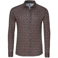 Desoto Hemd Blumenprint Brown Navy