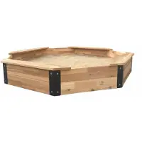 Axi Onno Sandkasten achteakig mit 4 Sitzbänken in Braun/Anthrazit | Sandkasten inklusive Abdeckung und Bodenvlies - FSC 100% Zedernholz | 200 x 200 x 23 cm