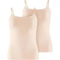 Falke Funktionsunterhemd "Daily Comfort", Damen, Gr. XXL, 2 Stk., N-Gr, beige (vale (4016)), Obermaterial: 96% Baumwolle CO. 4% Elasthan EL., Unterhemden Funktionsunterhemd