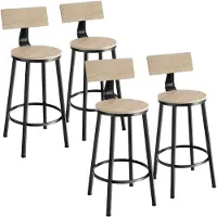 TecTake Barhocker Set 4er Industrie-Stil Spanplatte Rückenlehne stabil 46.5x104 cm Industrie Design