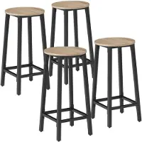 TecTake Barhocker Set Industrial - 4er Set in rauem Design - Höhenverstellbar, leicht zu reinigen, MDF Platten, Melaminbeschichtung