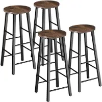 TecTake 4er-Set Barhocker Industrial Style Spanplatte melaminbeschichtet Stahlgestell pulverbeschichtet 31x31x72,5cm 120kg belastbar