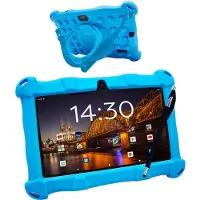 AngelTech Kindertablet SLIM - Android 15 - 3+4 GB RAM - 32+64 GB - 7 Zoll Kindertablet - Elterliche Kontrolle- Blau