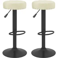 vidaXL Barhocker 2 Stk. Creme Samt